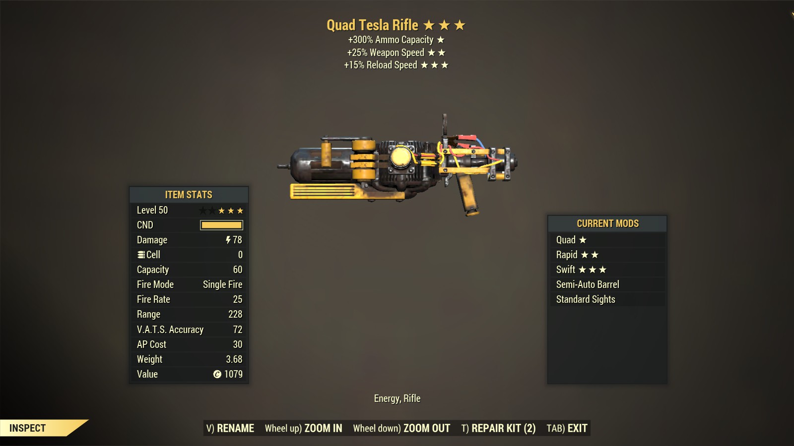 Quad【Rapid + Swift】Tesla Rifle